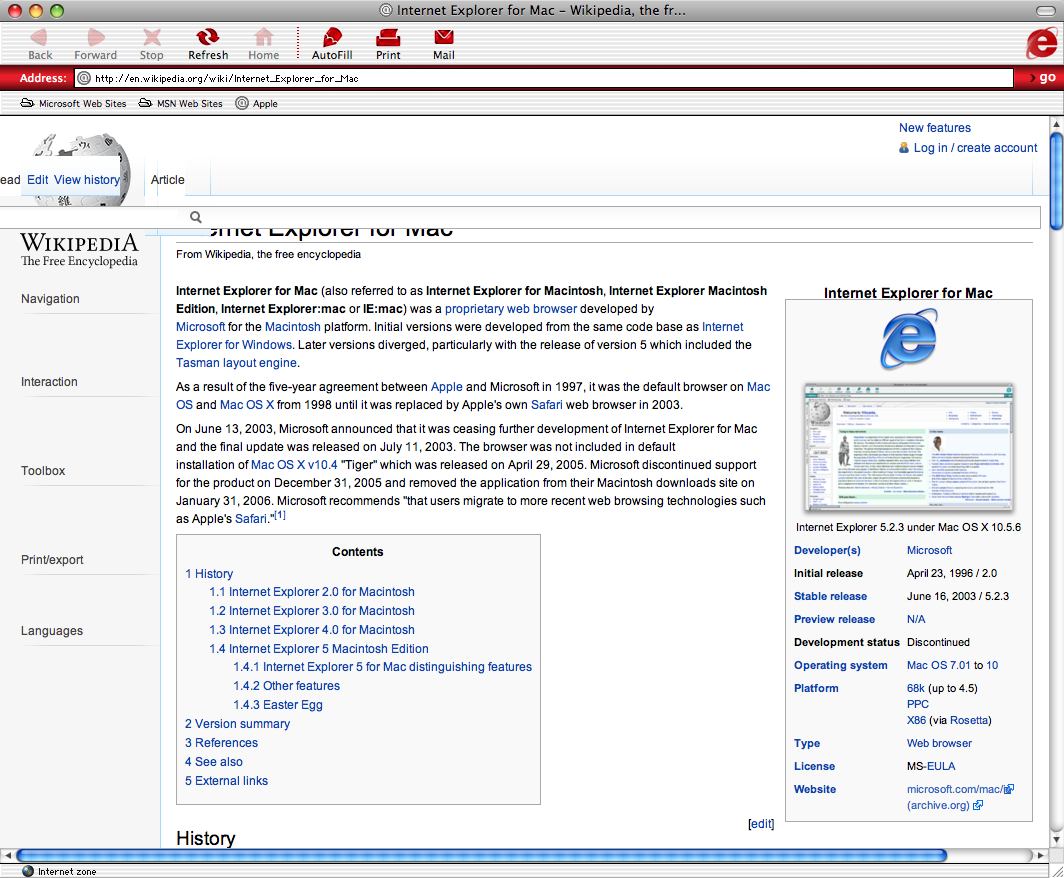 netscape or internet explorer for mac